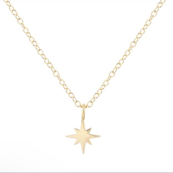 Starburst Charm 18K Gold Vermeil Necklace • 16”-18” - Picture 1 of 5